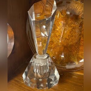 Vintage Crystal Prism Faceted 6” Perfume Bottle